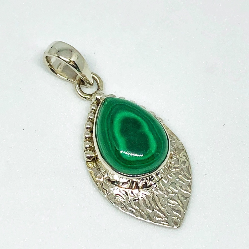 Malachite Sterling Pendant Necklaces